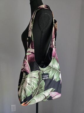 Mailelani's Kauai Handmade Tropical Floral Shoulder Bag Black EUC